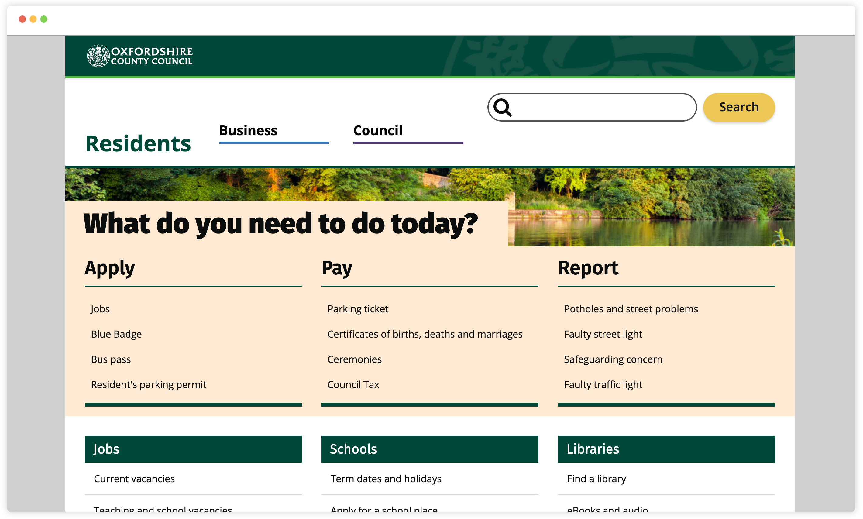 Oxfordshire County Council home page