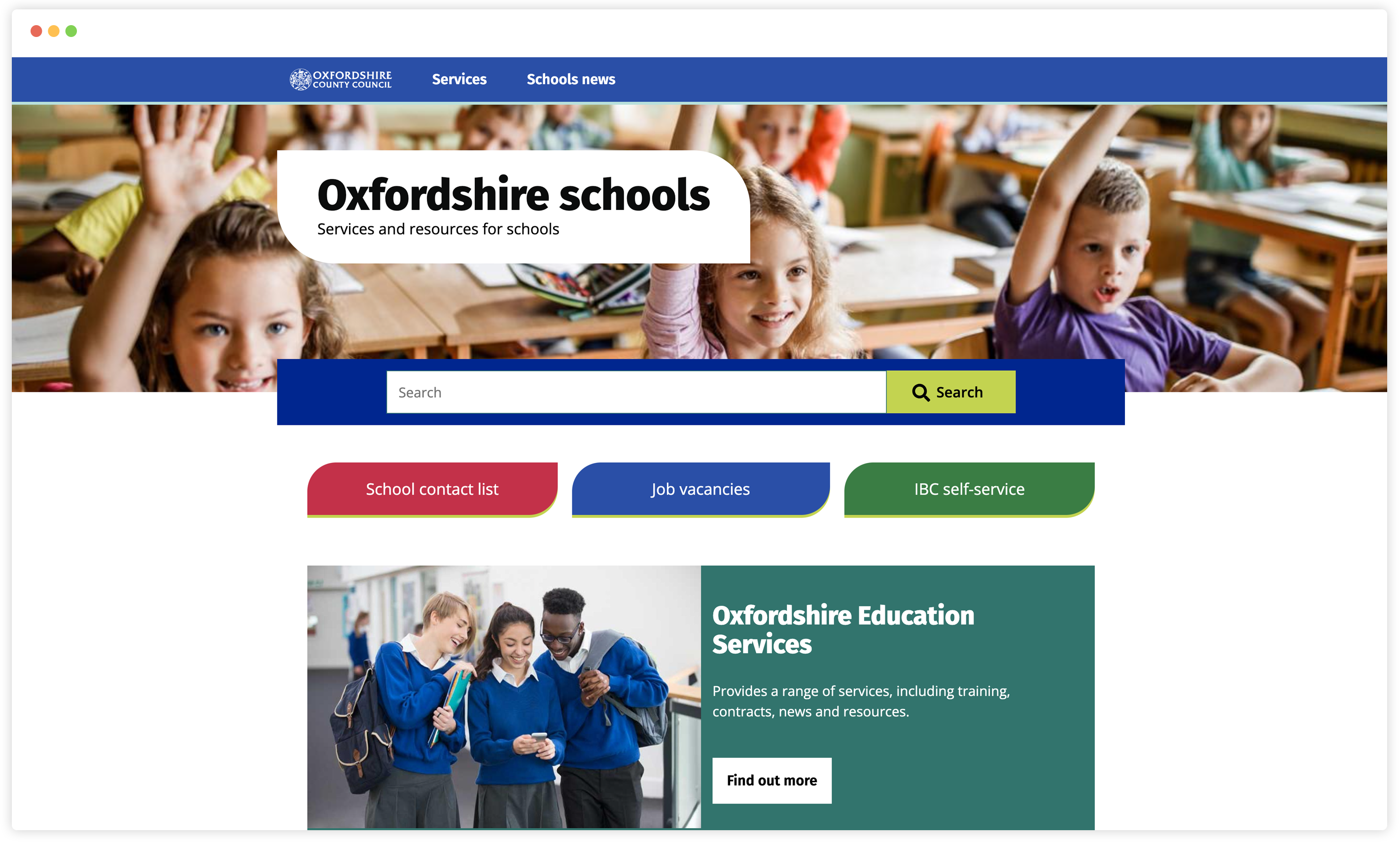Oxfordshire Schools home page