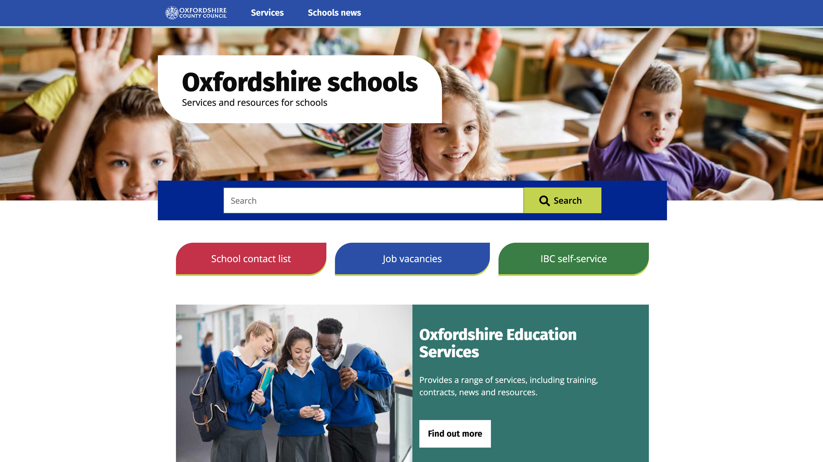 Oxfordshire Schools home page